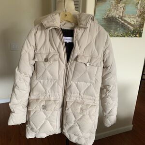 Calvin Klein Women's Cream Quilted puffer Jacket